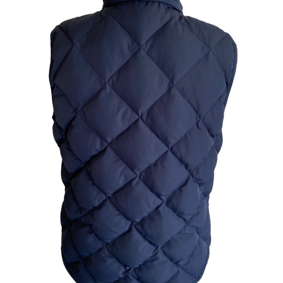 J Crew 60% Down navy blue vest size small. Puffer w Pockets Button Snap‎ Closure - Picture 4 of 8